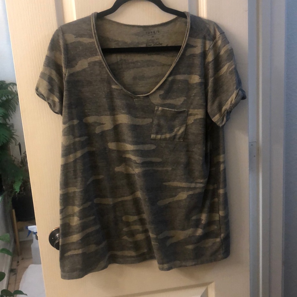 Camo Vneck shirt